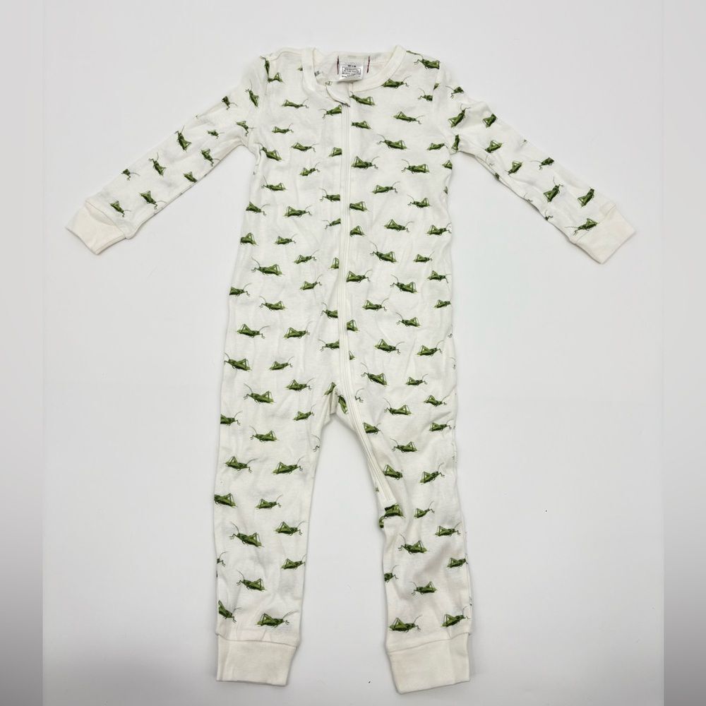 NWT | milkbarn | Kids White and Green grasshopper pajamas | 12-18 months